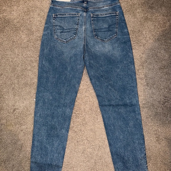 American Eagle Outfitters Blue Distressed Straight Leg Jeans - Picture 3 of 3